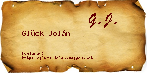 Glück Jolán névjegykártya